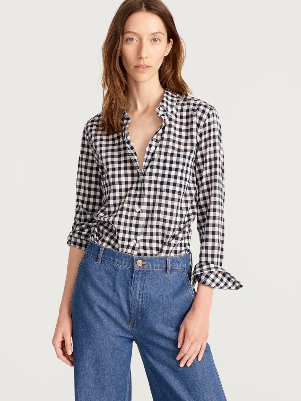 J. Crew Classic Fit Shirt Crinkle Gingham Size 4